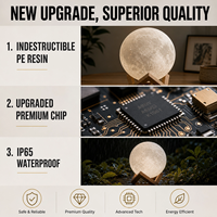 Lampe de nuit LED 3D moderne en forme de lune, 15 cm, rechargeable par USB, télécommande RGB, intensité réglable, lampe lunaire à piles, salon, chambre à coucher