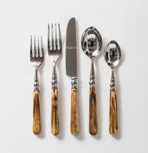 Ensemble de couverts faits à la main en argent avec poignée en os anti-tiques ensemble de couverts en acier inoxydable pour hôtel et restaurant utilisation de table - Product Image 3