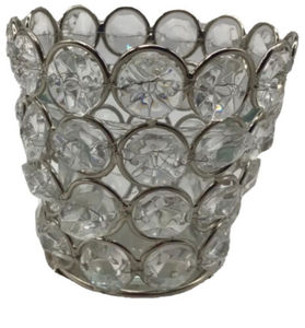Bougeoir fait main en métal et cristal avec forme ronde fini parfait pour la décoration intérieure Votive et présentoirs de chandeliers - Product Image 2