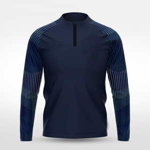 เสื้อกีฬาผู้ชายไซส์ใหญ่ แขนยาว คอซิป ครึ่งตัว พิมพ์ลายดิจิตอลตามสั่ง ขายส่ง ระบายอากาศ แห้งเร็ว - Product Image 5