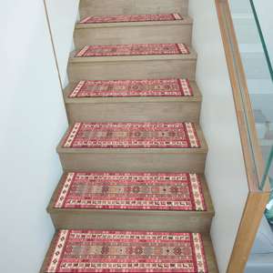 Alfombra Estampada - Alfombra Vintage con Diseño de Escalones, Lavable, Ideal para Regalo, Alfombra Estampada Acogedora - Product Image 2