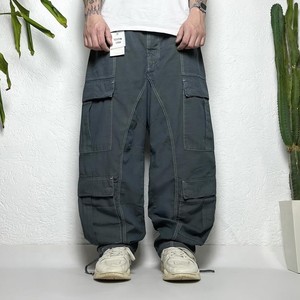Pantalon cargo pour homme avec logo personnalisé, coupe ample, multi-poches, fermeture boutonnée, décontracté, vêtement de travail, streetwear, mode utilitaire - Product Image 1
