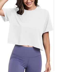 Tops Deportivos Cortos para Mujer, Ajuste Holgado, UPF50+, Transpirables, Camisetas de Yoga, Tops Deportivos Cortos para Correr - Product Image 4