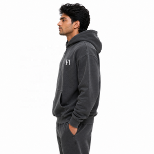 Sweat-shirts unisexes délavés à l'acide avec impression de logo personnalisé, coupe oversize à épaules tombantes, survêtements d'hiver pour hommes, grandes tailles, vente en gros USA - Product Image 4