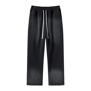 Pantalons de survêtement pour hommes de qualité supérieure fabriqués sur mesure style 3 poches tricoté en gros style baggy pantalons hommes jambe droite délavés au soleil OEM - Product Image 5