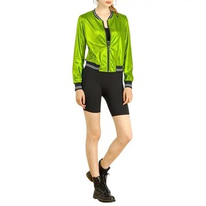 Blouson aviateur vert brillant de haute qualité pour femmes Long Street Wear respirant à la mode nouveau design vestes pour femmes - Product Image 5