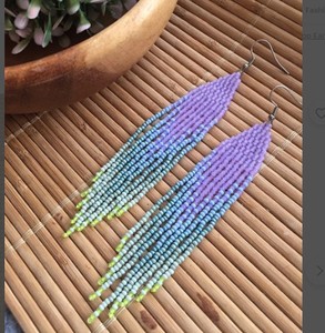 Luxury Quality <b>Emerald</b> Green Beaded Tassel Earrings - Product Image 1