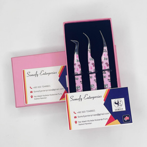 ชุดแหนบขนตาเคลือบกระดาษ Hello Kitty ที่ยั่งยืนพร้อมปลายไฟเบอร์สีชมพูเงินปลายแหนบต่อขนตาที่ดีที่สุด - Product Image 4