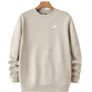 Sweat-shirt à col rond pour homme personnalisé, logo minimal, pull à manches longues, vêtements de sport décontractés, haut léger, sweat-shirt en gros OEM - Product Image 1