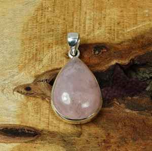Rose <b>Quartz</b> Sterling Silver Pendant Pear Gemstone Handmade Jewelry Elegant Gift For Women - Product Image 2
