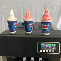 Máquina de Helado Suave Yinshuo, Nueva, de 3 Sabores, para Conos, de Alta Eficiencia, para Uso Comercial, Leche y Chocolate