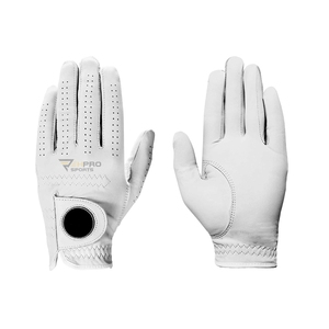 Gant de golf en cuir de cabretta noir respirant avec sangle de poignet réglable, impression de logo personnalisé, style homme, gants de golf en peau de mouton - Product Image 6