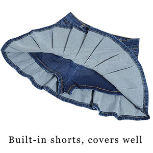 Jupes en jean mini décontractées pour femmes, taille naturelle, en coton respirant, couleur unie, haute qualité, les plus vendues, vêtements de mode personnalisés - Product Image 2