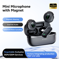 Microphone Lavalier sans Fil USB-C Mini 48 kHz 24 bits avec Filtre Vocal et Réduction de Bruit pour iPhone 17 Pro et Tablette Android