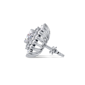 Boucles d'oreilles clous en diamant taille coussin 1,74 carat avec halo, en argent sterling massif 925, fermoir à vis, bijoux de luxe pour mariée - Product Image 3