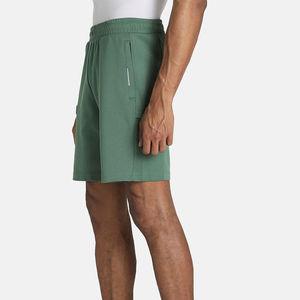 Short de survêtement en coton brodé avec logo personnalisé Short de survêtement délavé au soleil Short de lavage à bords coupés pour hommes - Product Image 2