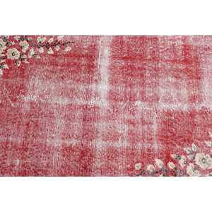 Tapis turc à accents turcs 2,9x5,9 pieds, tapis en laine rouge et blanc à pois - Product Image 5