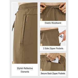 กางเกงขายส่งผู้ชายทรงจ็อกเกอร์สไตล์วินเทจ ผ้าถักเอวยางยืด มีกระเป๋าใหญ่ ทรงเทเปอร์ กางเกงสเวตแพนท์สำหรับฤดูใบไม้ผลิ - Product Image 6