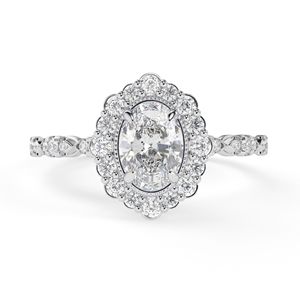 Anillo de compromiso ovalado de 2.00CT, anillo de Halo, anillo de corte ovalado-Anillo de promesa-anillo de bodas para mujer - Product Image 4