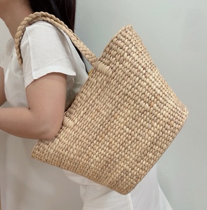 Jacinto de agua ecológico hecho a mano elegante flores Vintage bolso de mujer duradero cómodo abierto versátil dos hombros - Product Image 1