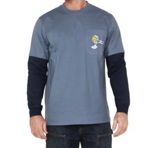 Equipada Crew Fitness cuello redondeado Sporting manga larga doble capa Slim Fit camiseta masculina camiseta para hombres - Product Image 1