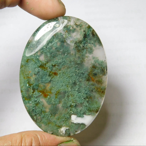Agate mousse ovale 100% naturelle de qualité supérieure, cabochons multicolores, idéale pour la fabrication de bijoux fantaisie, vente en gros, OEM - Product Image 1