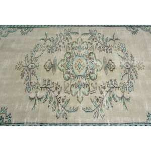 Alfombra turca Vintage área grande 4,9 X 8.4ft clásico verde azul diseño de retazos lana látex rectángulo abstracto pasillo habitación alfombra - Product Image 5