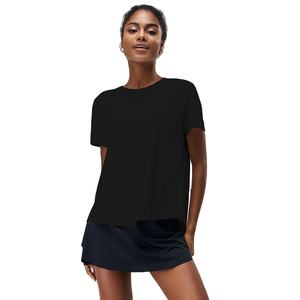 Camiseta ajustada para mujer, color personalizado, manga corta, ropa deportiva para gimnasio, secado rápido, camisetas ecológicas - Product Image 6