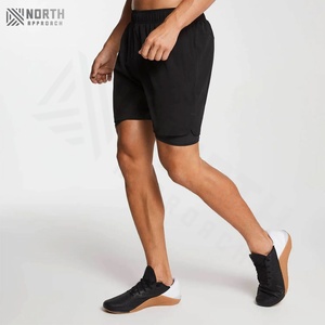 Pantalones Cortos Deportivos para Hombre, Diseño de Malla Transpirable, Bolsillos, Patrón Sólido, Material de Algodón y Elastano, Servicio OEM, Adultos - Product Image 3