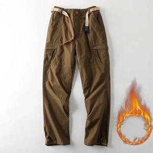 Pantalon cargo décontracté pour homme et femme, écologique, respirant, léger, imperméable, en polaire mi-longue, pour l'hiver, multi-poches, ample - Product Image 1