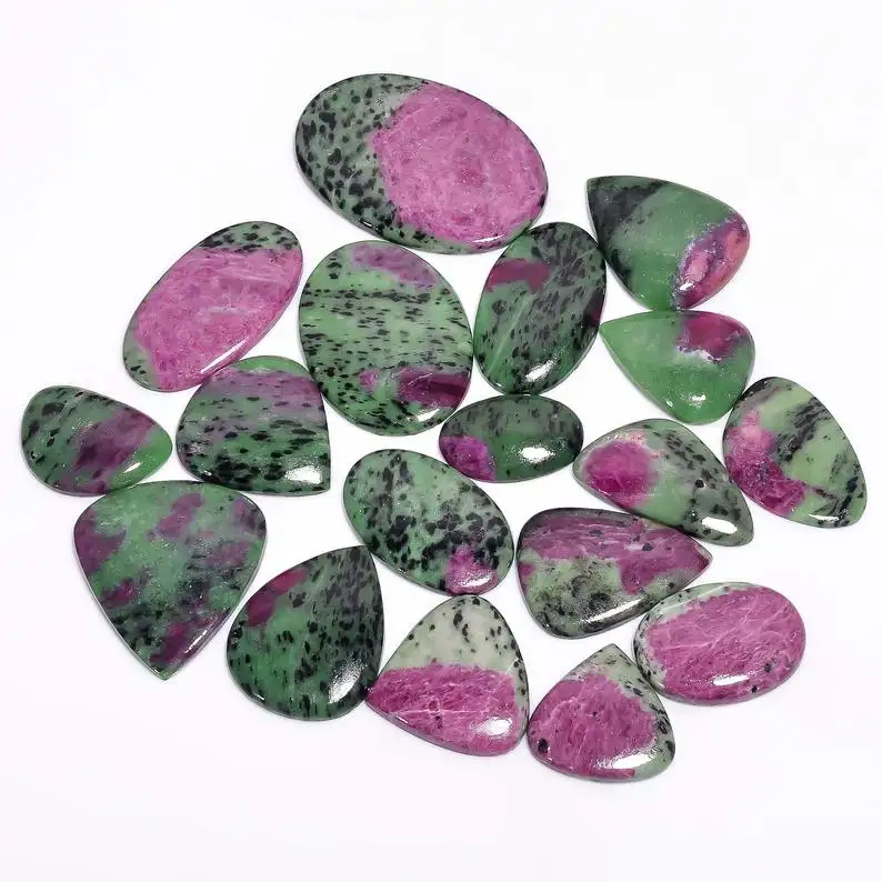 Rubino naturale Zoisite Cabochon sciolto stupefacente Semi prezioso rubino Zoisite gemma di energia all'ingrosso guarigione di gemme sciolte cadute