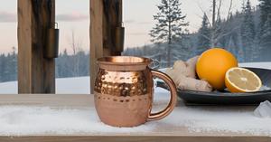 100% Food Grade Copper Moscow Mule Mugs/Cups with Nickel Lined Round-Handle Ceramic Cups with <b>Gift</b> Design Pure Copper Cup - Product Image 5