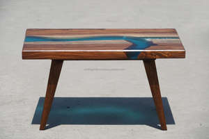 Mesa de centro de Río de resina epoxi moderna Mesa redonda de madera Mesa de centro de café de sala de estar moderna - Product Image 3