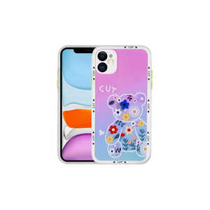 Funda Rígida de Silicona con Patrón Antigolpes para iPhone 11 14 Plus - Acabado Electrochapado Antihuellas, Protección de Cámara, Estilo Ins - Product Image 1