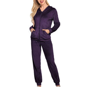 Venta Directa de Fábrica de Ropa Casual de Algodón, Conjuntos Deportivos de Terciopelo para Mujer de Alta Calidad, Logotipo Personalizado - Product Image 2