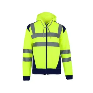 Chaqueta de Trabajo de Alta Visibilidad, Impermeable, Ligera, Reversible, con Capucha, Reflectante, para Construcción, Seguridad, Invierno, Estilo Workwear, Servicio OEM - Product Image 3