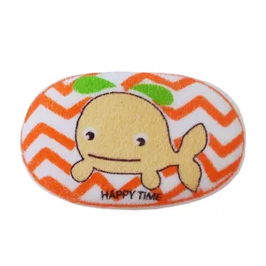 AW003 Oval-shaped towel-covered sponge Used to clean baby bathtubs, premium quality children's products from Thailand.