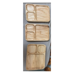 Bandeja Artesanal de Madera Natural, Plato Rústico de Madera para Comer y Servir - Product Image 6