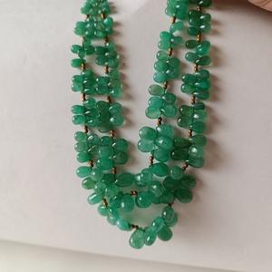 ลูกปัดมรกตแซมเบียธรรมชาติทรงหยดน้ำขัดเงา (5-10 มม.) - Product Image 2