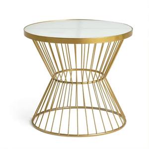 Ensemble de table basse moderne de luxe avec plateau en marbre et base en métal doré, hauteur réglable et personnalisable pour salon - Product Image 3