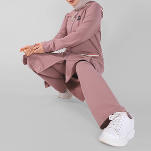 Conjunto Deportivo para Mujer Musulmana con Nuevo Diseño, Casual, de Fitness y Deportes: Abaya Larga, Chándal y Sudadera con Capucha, Bordado - Product Image 3