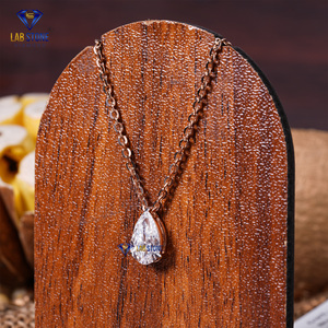 Labstone 1.09 TDW Pendentif en or rose avec diamant taille poire Bijoux en diamant de qualité EF VS - Product Image 3