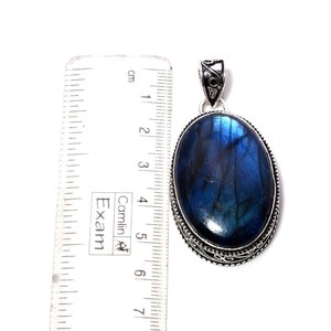 Pendentif Labradorite en Argent Sterling 925 Plaqué Or Collier Labradorite Naturelle Fait à la Main pour Femmes Fiançailles - Product Image 2