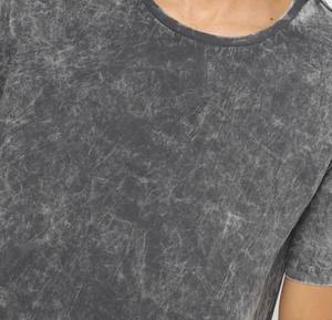 T-shirt unisexe en coton et bambou respirant, style hip-hop, lavage à l'acide, logo personnalisé, noir, taille plus, jersey surdimensionné - Product Image 3