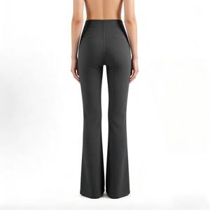 Pantalones de yoga acampanados de cintura alta para mujer, control de abdomen, levantamiento de glúteos, ajuste delgado, ideales para yoga, entrenamiento, uso diario, oficina y ocasiones informales. - Product Image 2