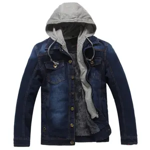 Men'S Denim Jacket Male Winter Outwear Brand Coat Plus Velvet Thick Jean Jacket Casual Jacket