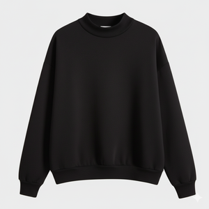 Sweat-shirt décontracté à col montant pour femme, grande taille, en polaire épaisse, de luxe, écologique, à épaules tombantes, de haute qualité, personnalisé - Product Image 1