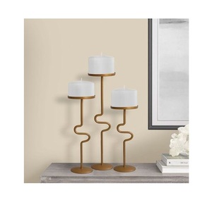 Set of 3 Glod Color Iron <b>Brass</b> Aromatherapy Candle <b>Holder</b> <b>Candlestick</b> <b>Holder</b> Metal Candle Stand for Sale - Product Image 1