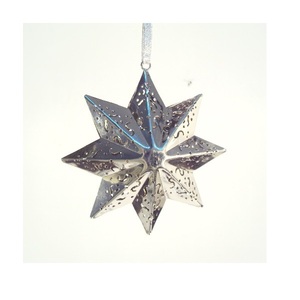 Engraved Design Nickel Finished Metal <b>Hanging</b> <b>Star</b> Ornaments For Home Christmas X Mas Tree Decorative <b>Hanging</b> Ornaments - Product Image 3