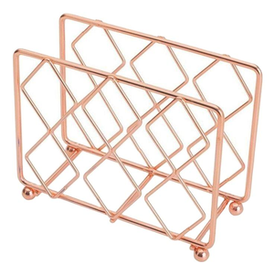 Servilleteros de Metal duraderos con diseño de manzana de cobre, Base medias de bolas, acabado de oro rosa para decoración de mesa de boda, fiestas - Product Image 5